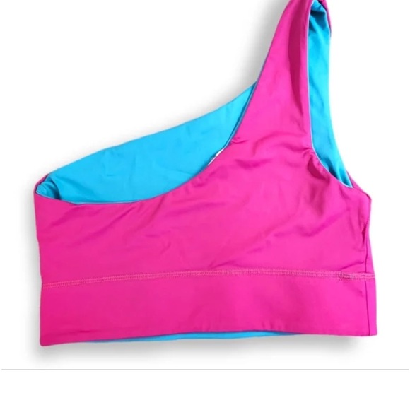FABLETICS One-Shoulder Pink and Blue reversible Crop Top - Picture 7 of 7